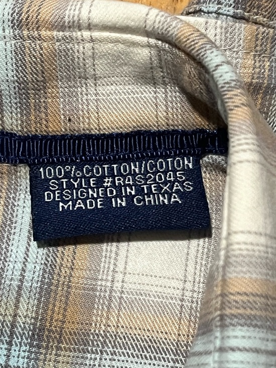 Rough Stock Panhandle Slim Plaid Western Shirt XXL 100% Cotton Snap Button - Picture 8 of 10